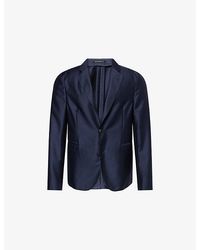 Emporio Armani - Tropical Single-Breasted Wool And Silk-Blend Blazer - Lyst