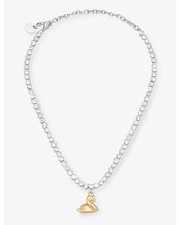 Marni - Swan Brass And Crystal Pendant Necklace - Lyst