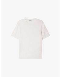Sandro - Crew Neck Cotton-Silk Knitted T-Shirt - Lyst