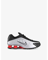 Nike - Shox R4 Leather And Mesh Mid-Top Trainers - Lyst