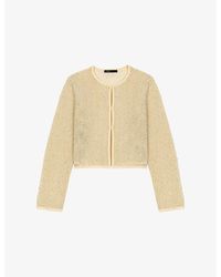 Maje - Rhinestone-Embellished Knitted Cardigan - Lyst