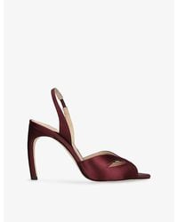 Victoria Beckham - Harlow Mask Halter Back 100 Satin Heeled Sandals - Lyst