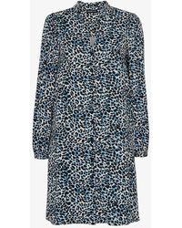 Whistles - Eva Leopard-print Woven Mini Dress - Lyst