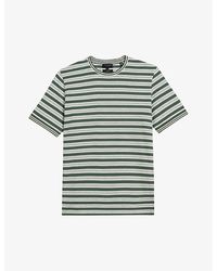 Ted Baker - Vadell Striped Crewneck Cotton-blend T-shirt - Lyst