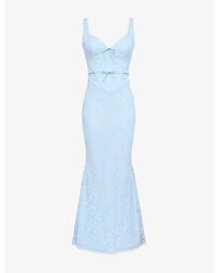 House Of Cb - Sarai Sleeveless Stretch-Lace Maxi Dress - Lyst