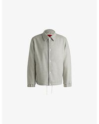HUGO - Branded Stand-Collar Wool-Blend Jacket - Lyst