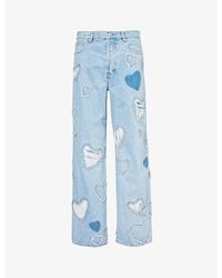 NAHMIAS - Heart Patchwork Relaxed-fit Jeans - Lyst