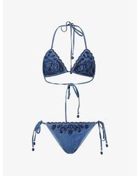Zimmermann - Aster Embroidered Bikini Set - Lyst