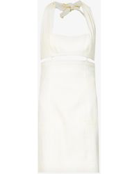 Jacquemus La Robe Limao Halter Neck Mini Dress in White | Lyst