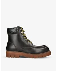 Bottega Veneta - Intrecciato-cuff Leather Ankle Boots - Lyst