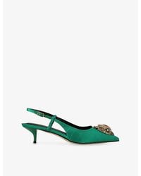 Kurt Geiger - Belsize 40 Satin Heeled Slingback Courts - Lyst