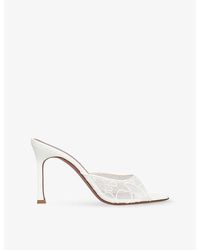 AMINA MUADDI - Alexa 95 Lace Heeled Mules - Lyst