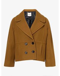 ME+EM - Swing Cropped Wool-Blend Coat - Lyst