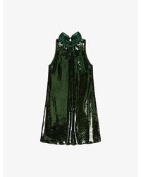 Ro&zo - Freya Halterneck Sequin-Embellished Mini Dress - Lyst