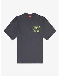 DIESEL - Flock Graphic-Print Cotton T-Shirt - Lyst