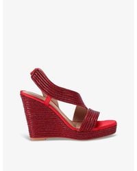 Carvela Kurt Geiger - Gala Jewel-Embellished Rope-Effect Wedge-Heeled Woven Sandals - Lyst