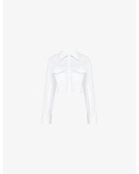 Mistress Rocks - Cropped Flap-Pocket Stretch-Woven Shirt - Lyst