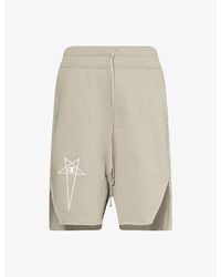 Rick Owens - X Champion Beveled Logo-Embroidery Cotton-Jersey Shorts - Lyst
