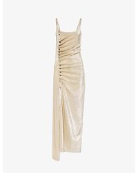 Rabanne - Ruched Scoop-neck Stretch-woven Maxi Dress - Lyst