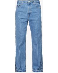 Toga Virilis Split-hem Regular-fit Straight-leg Jeans - Blue