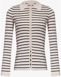 Pretty Lavish - Avery Striped Zip-through Knitted Top - Lyst