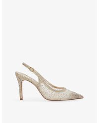 Dune - Compassionate Rhinestone-Embellished Mesh Slingback Courts - Lyst
