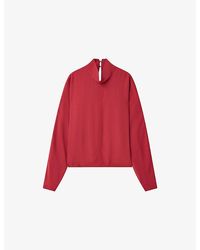 JOSEPH - Buick Funnel-Neck Crepe Blouse - Lyst