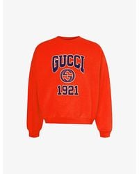 Gucci - Logo-print Crewneck Cotton-jersey Sweatshirt - Lyst