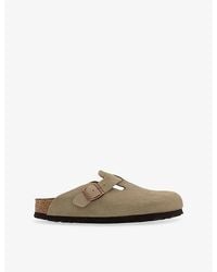 Birkenstock - Boston Buckle-Embellished Suede Sandals - Lyst
