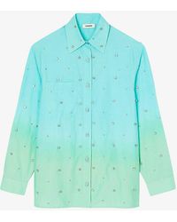 Sandro - Rhinestone-embellished Tie-dye Cotton Shirt - Lyst