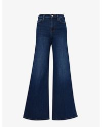 FRAME - Le Palazzo Wide-leg High-rise Stretch-woven Jeans - Lyst