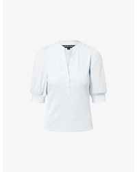Veronica Beard - Coralee Puff-Sleeve Cotton-Blend Top - Lyst