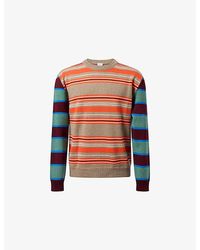 Paul Smith - Crewneck Striped Wool-And-Cotton Jumper - Lyst