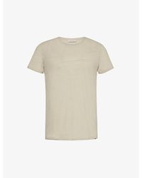 Orlebar Brown - Brand-tab Round-neck Linen T-shirt - Lyst