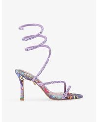 Kurt Geiger - Spiral Asymmetric Heeled Woven Sandals - Lyst