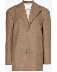 REMAIN Birger Christensen - Single-breasted Boxy-fit Wool-blend Jacket - Lyst