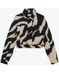 IRO - Eraki Zebra-print Cropped Wool-blend Jacket - Lyst