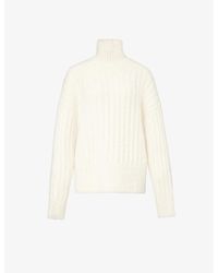 Lauren Manoogian - Funnel-neck Ribbed Alpaca Wool And Silk-blend Knitted Jumper - Lyst