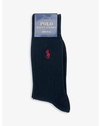 Polo Ralph Lauren - Logo-Embroidered Stretch-Cotton Blend Socks - Lyst