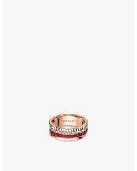 Boucheron - Quatre Edition 18Ct Rose- - - Ceramic And 0.24Ct Diamond Ring - Lyst