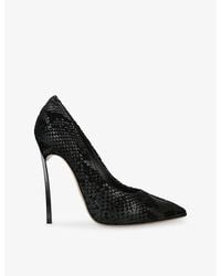 Casadei - Blade Kitana 100 Snake-Effect Leather Pumps - Lyst