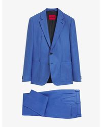 HUGO - Single-Breasted Slim-Fit Linen Suit - Lyst