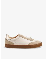 LK Bennett - Mul-white/tural Runner Logo-embossed Low-top Leather Trainers - Lyst