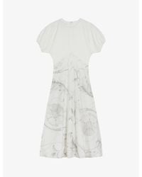 Ted Baker - Magylee Floral-print Stretch-woven Midi Dress - Lyst