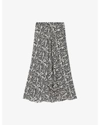The Kooples - Graphic-Print High-Rise Woven Midi Dress - Lyst