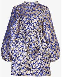 Sister Jane - Record Rose Floral-pattern Woven Mini Dres - Lyst