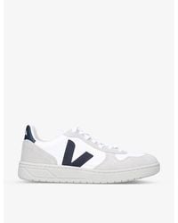 Veja - V-10 Logo-embroidered Mesh Low-top Trainers - Lyst