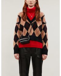 Sandro Bane Intarsia-graphic Stretch-knit Sweater - Red