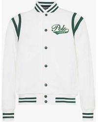 Polo Ralph Lauren - Ceramic Whitex Wimbledon Sport Brand-embroidered Striped-trim Oversized-fit Cotton-blend Jacket Xx - Lyst
