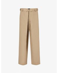 Givenchy - Pleated Slip-pocket Mid-rise Wide-leg Woven Trousers - Lyst